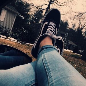 Black and white vans